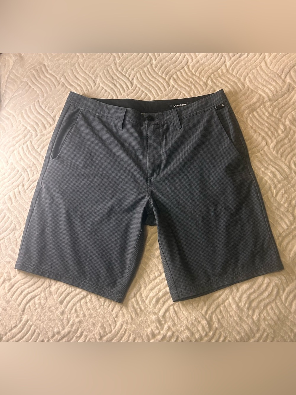 Volcom True To This Men’s Chino Shorts Blue/Gray Houndstooth Men’s Size 36